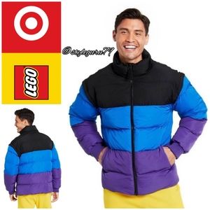 NWT,  Lego X Target Men's Colorblocked Puffer Convertible Jacket